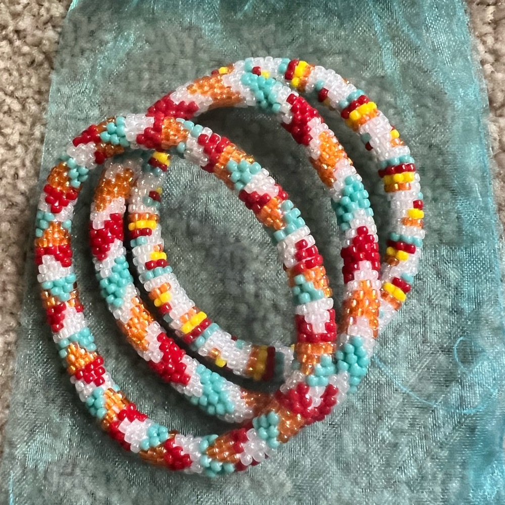 3 Sashka brand beaded bracelets